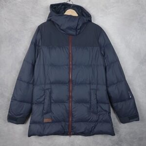Flylow Down Jacket Womens Large Blue Pertex Hooded 800 Down Kenzie Puffer